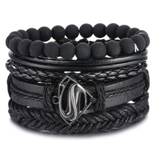 5 pc leather superhero bracelets